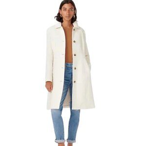 NWT JCREW Classic Lady Day Coat Womens 8 Vintage White Italian Cloth Wool NEW